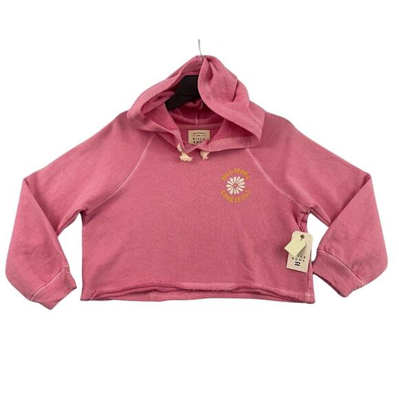 Billabong Girls Pink Cropped Hoodie XS 6 “Love Is All” NWT - Picture 10 of 10